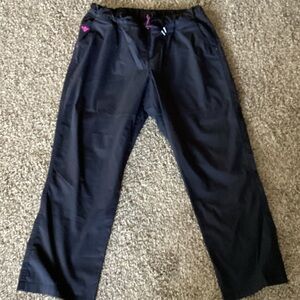 Black Casual Drawstring scrub pants